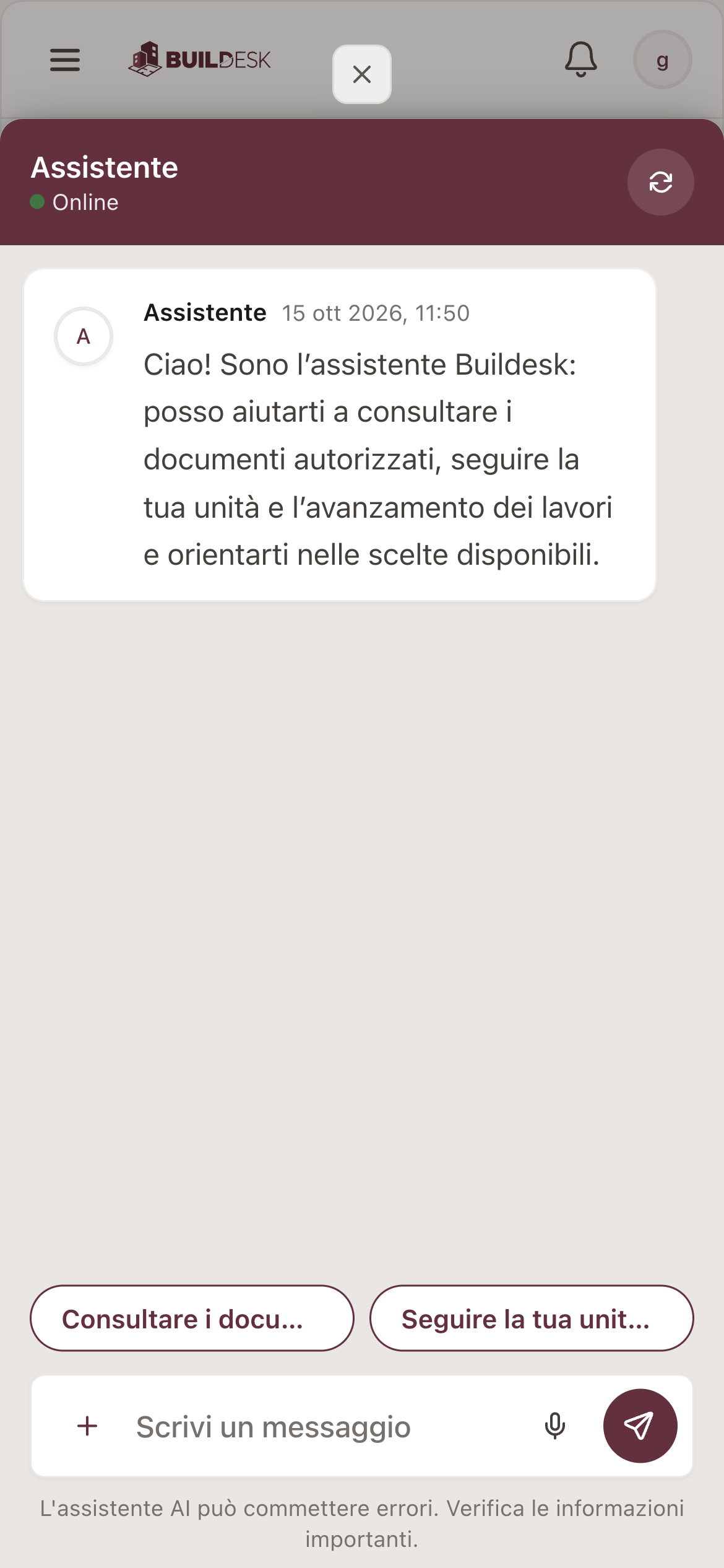 Assistente Build su smartphone